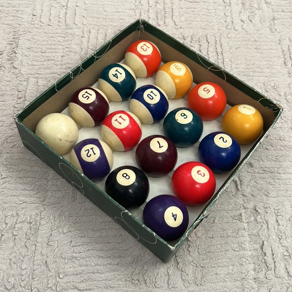 Vintage Aramith Billard Set Pool Balls Phenolic 2 1/4" Made in Belgium Orgnl Box - Picture 8 of 16